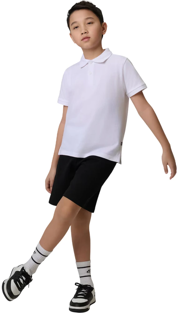 Marškinėliai dla chłopca polo 4F M662 balta 4FJWSS26TPTSM662 10S (140cm)