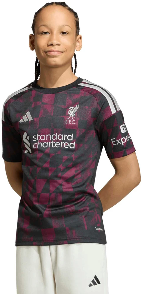 Marškinėliai vaikams adidas Liverpool FC 26/27 Third Jersey juoda-rožinė KB8284 (128cm)