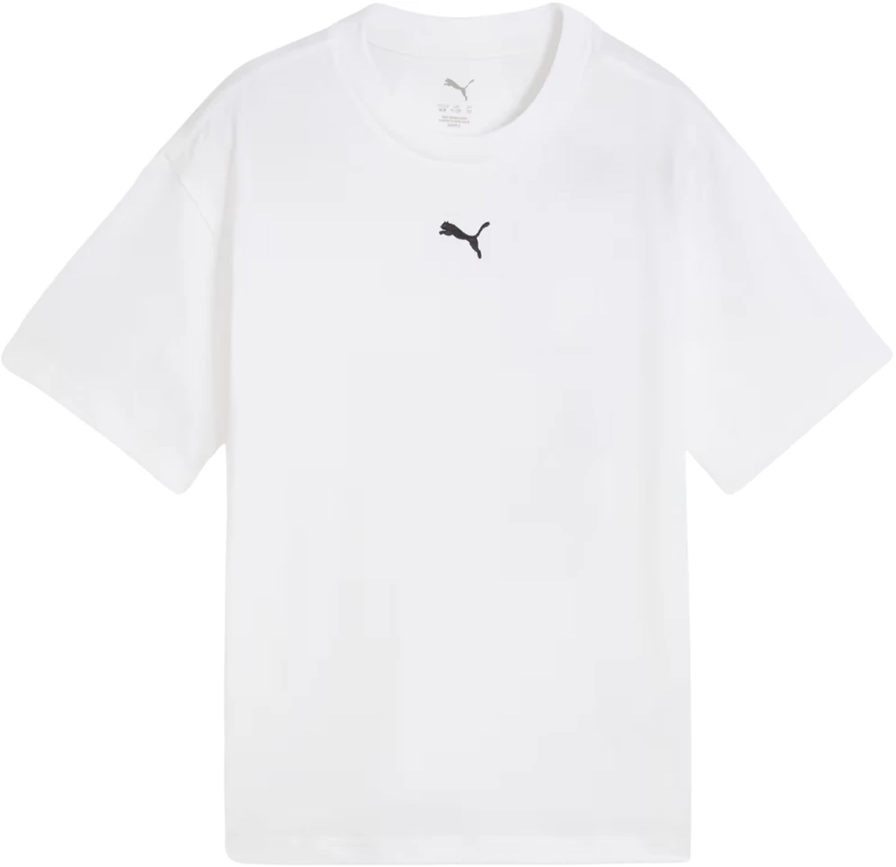 Marškinėliai vaikams Puma Ess Centered Cat Logo Boxy Tee balta 685131 02 (128cm)