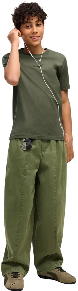 Marškinėliai vaikams Puma ESS Small No.1 Logo Centered Tee khaki 692975 86 (128cm)