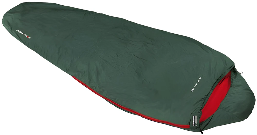 Miegmaišis High Peak Ultra Pak 500 Eco 205x75x50 cm zielono-raudona 23254