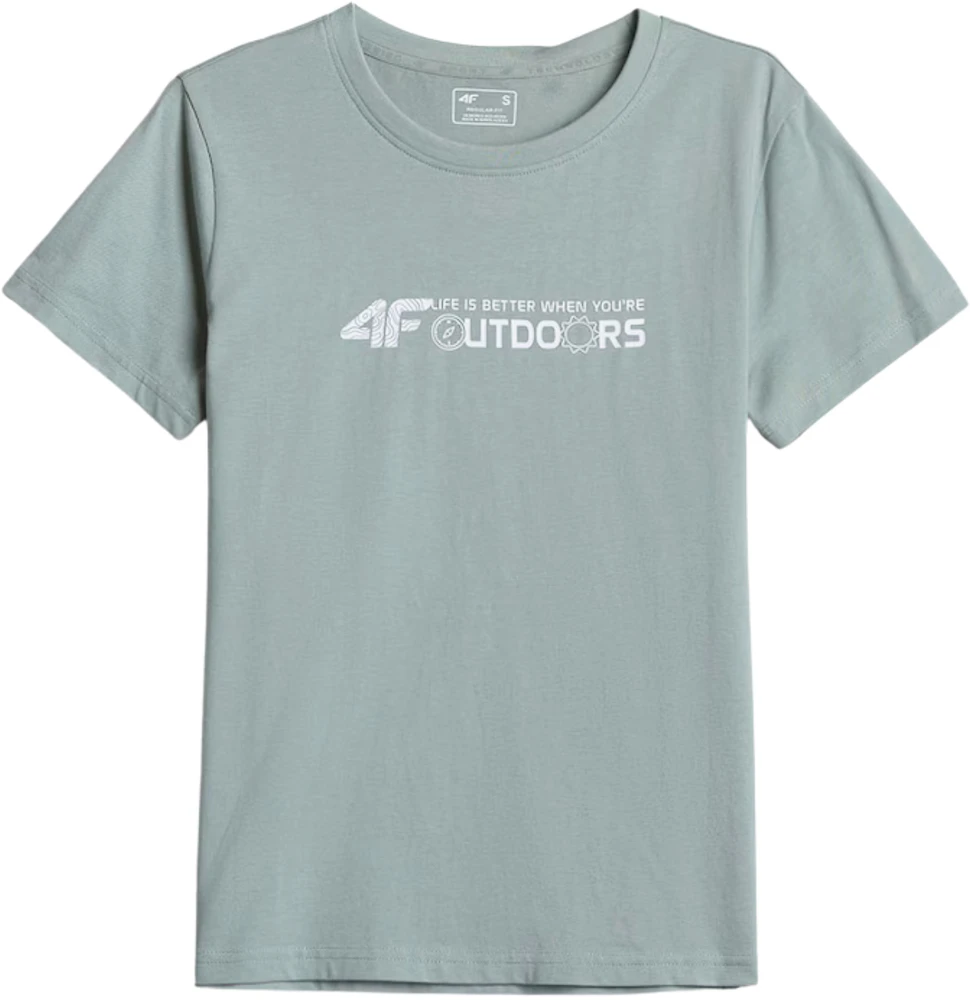 Moteriški marškinėliai 4F F3495 miętowa 4FWAW26TTSHF3495 47S (2XL)