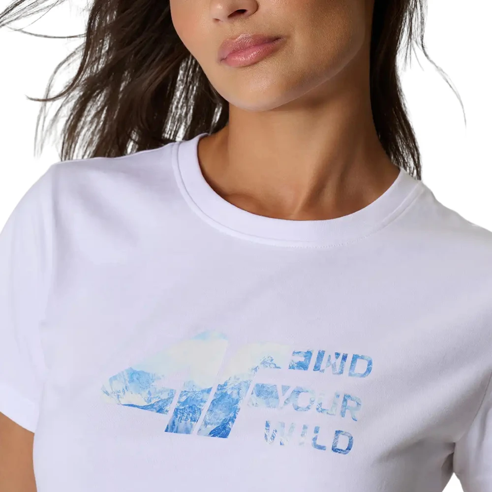 Moteriški marškinėliai 4F F3496 balta 4FWAW26TTSHF3496 10S (2XL)