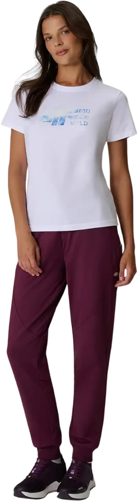 Moteriški marškinėliai 4F F3496 balta 4FWAW26TTSHF3496 10S (2XL)