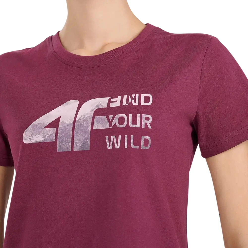 Moteriški marškinėliai 4F F3496 tamsiai rožinė 4FWAW26TTSHF3496 53S (XL)