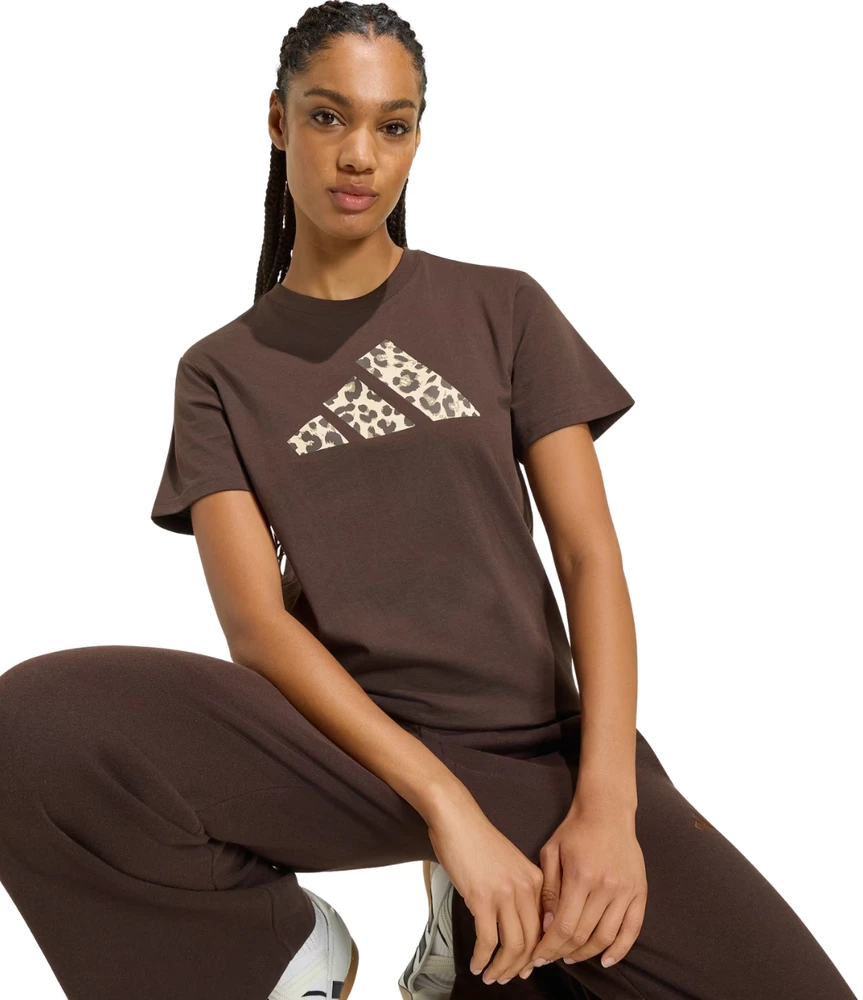 Moteriški marškinėliai adidas Animal Graphic ruda KT2676 (L)