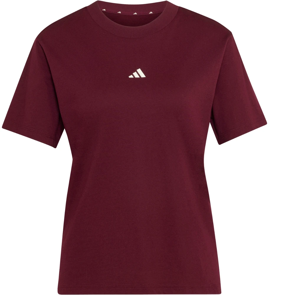 Moteriški marškinėliai adidas Essentials Small Logo Cotton bordinė KX0786 (2XL)