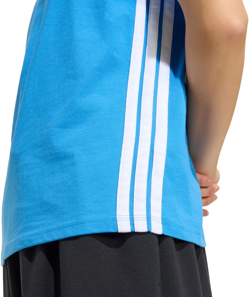 Moteriški marškinėliai adidas Essentials 3-Stripes Cotton jasnoniebieska KC5197 (XS)