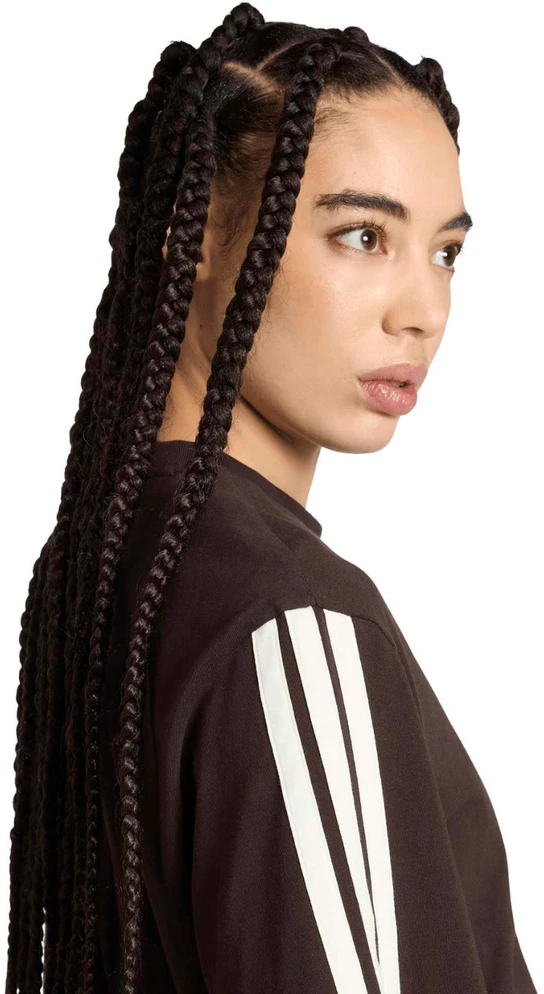 Moteriški marškinėliai adidas Essentials 3-Stripes Boyfriend ciemnobrązowa KX0794 (S)