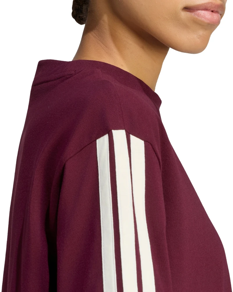 Moteriški marškinėliai adidas Essentials 3-Stripes Boyfriend bordinė KX0793 (S)