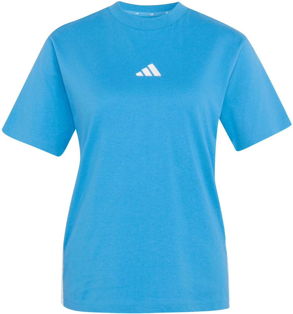 Moteriški marškinėliai adidas Essentials 3-Stripes Cotton jasnoniebieska KC5197 (XS)