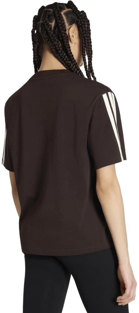Moteriški marškinėliai adidas Essentials 3-Stripes Boyfriend ciemnobrązowa KX0794 (S)