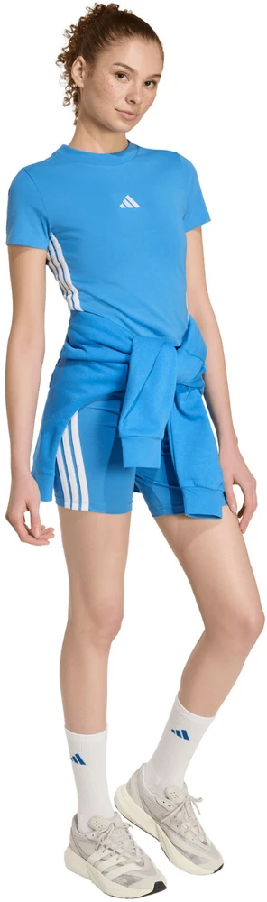 Moteriški marškinėliai adidas Essentials 3-Stripes Slim Baby jasnoniebieska KD2341 (S)
