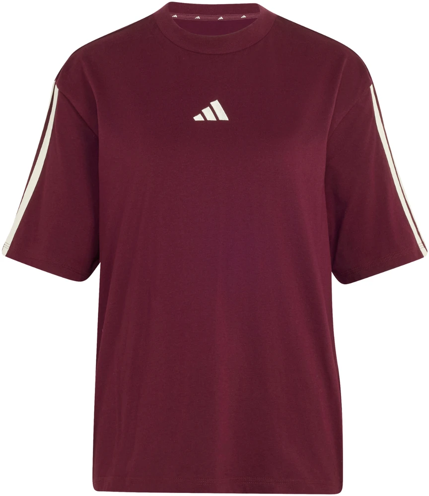 Moteriški marškinėliai adidas Essentials 3-Stripes Boyfriend bordinė KX0793 (S)
