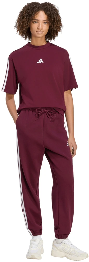 Moteriški marškinėliai adidas Essentials 3-Stripes Boyfriend bordinė KF6287 (XL)