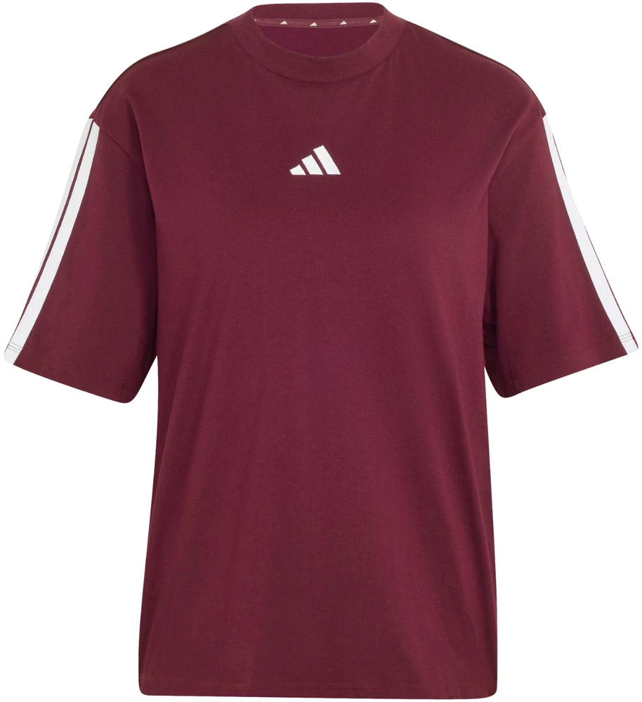 Moteriški marškinėliai adidas Essentials 3-Stripes Boyfriend bordinė KF6287 (XL)