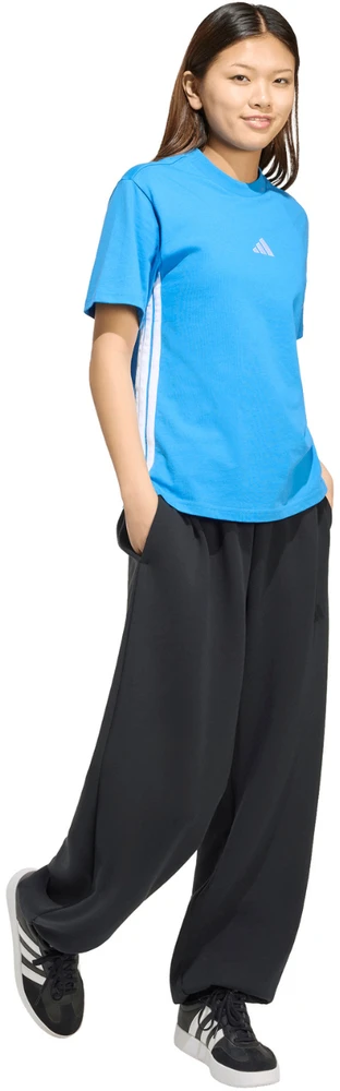 Moteriški marškinėliai adidas Essentials 3-Stripes Cotton jasnoniebieska KC5197 (XS)