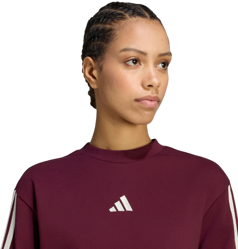 Moteriški marškinėliai adidas Essentials 3-Stripes Boyfriend bordinė KX0793 (S)