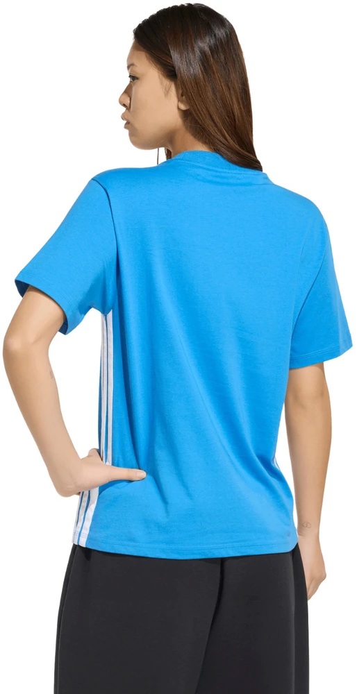 Moteriški marškinėliai adidas Essentials 3-Stripes Cotton jasnoniebieska KC5197 (XS)