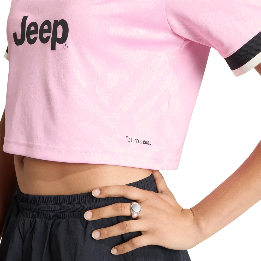 Moteriški marškinėliai adidas Juventus 26/27 Away Cropped Jersey rožinė-juoda KB8842 (L)