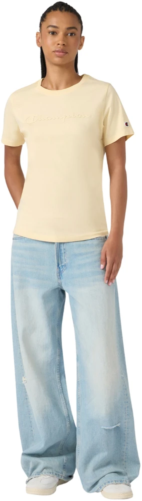 Moteriški marškinėliai Champion Short Sleeve geltona 119125 YS175 (XS)