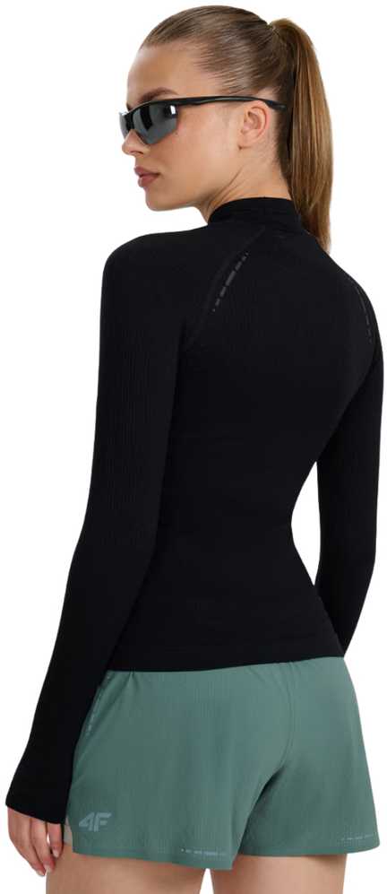 Moteriški marškinėliai longsleeve 4F F419 tamsiai juoda 4FWAW25TFLOF419 20S (XS/S)