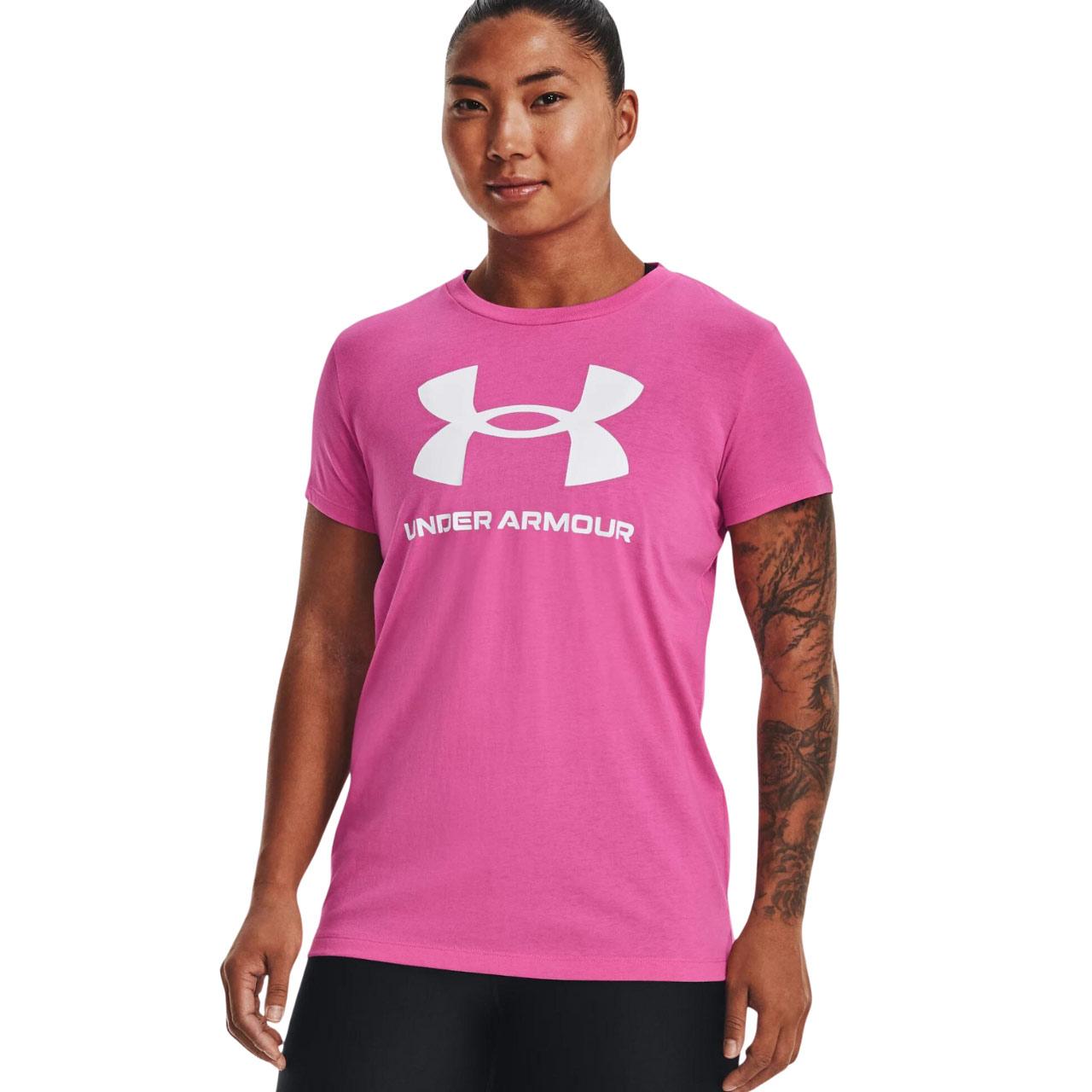 Moteriški marškinėliai Under Armour Live Sportstyle Graphic SSC rožinė 1356305 659 (S)