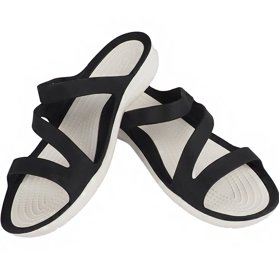 Moteriškos šlepetės Crocs Swiftwater Sandal W juodos ir baltos spalvos 203998 066 (36-37)
