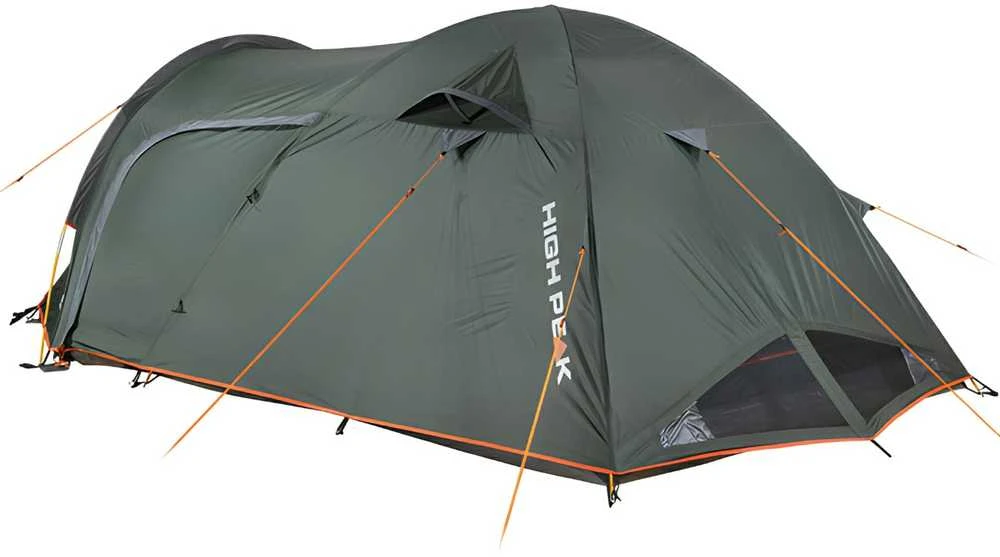 „High Peak“ kupolinė palapinė „Kira 4.1“ (tamsi žalia/pilka, su tunelio formos prieangiu, klimato apsauga 80)
