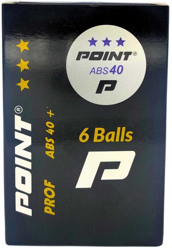Stalo teniso kamuoliukai Point Prof ABS40 *** 6 vnt. balti