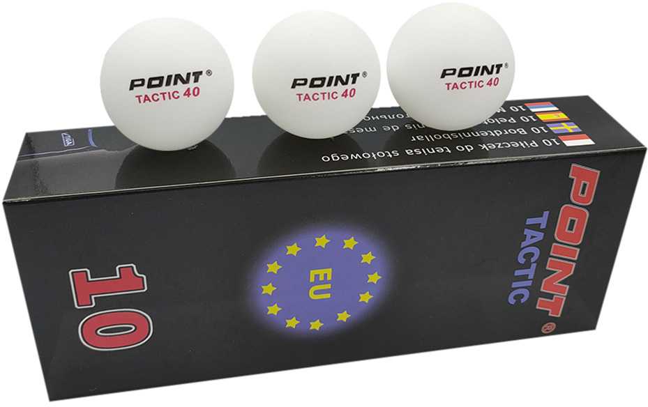 Piłeczki stalo teniso Point Tactic balta 10 vnt