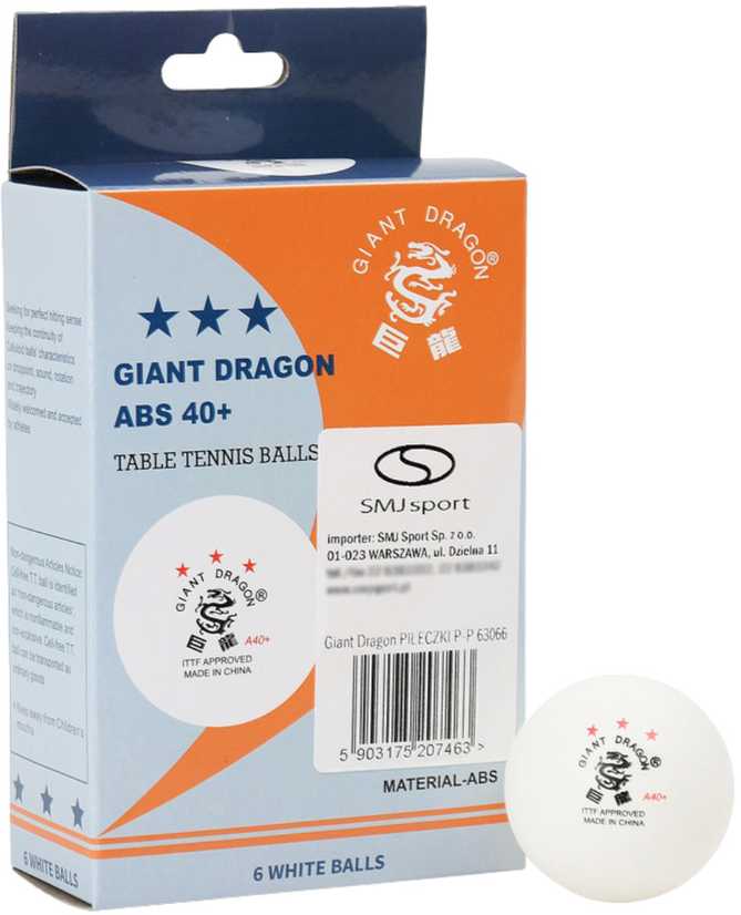 Smj Giant Dragon ITTF *** ABS 40+ 63066 6 vnt