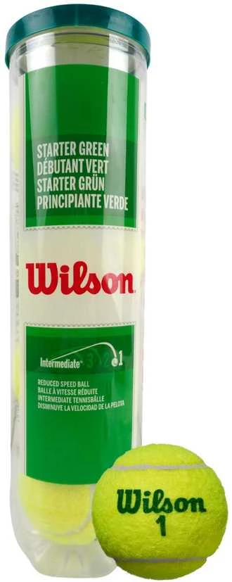 WILSON STARTER Žalias teniso kamuoliukai (4 kam.)