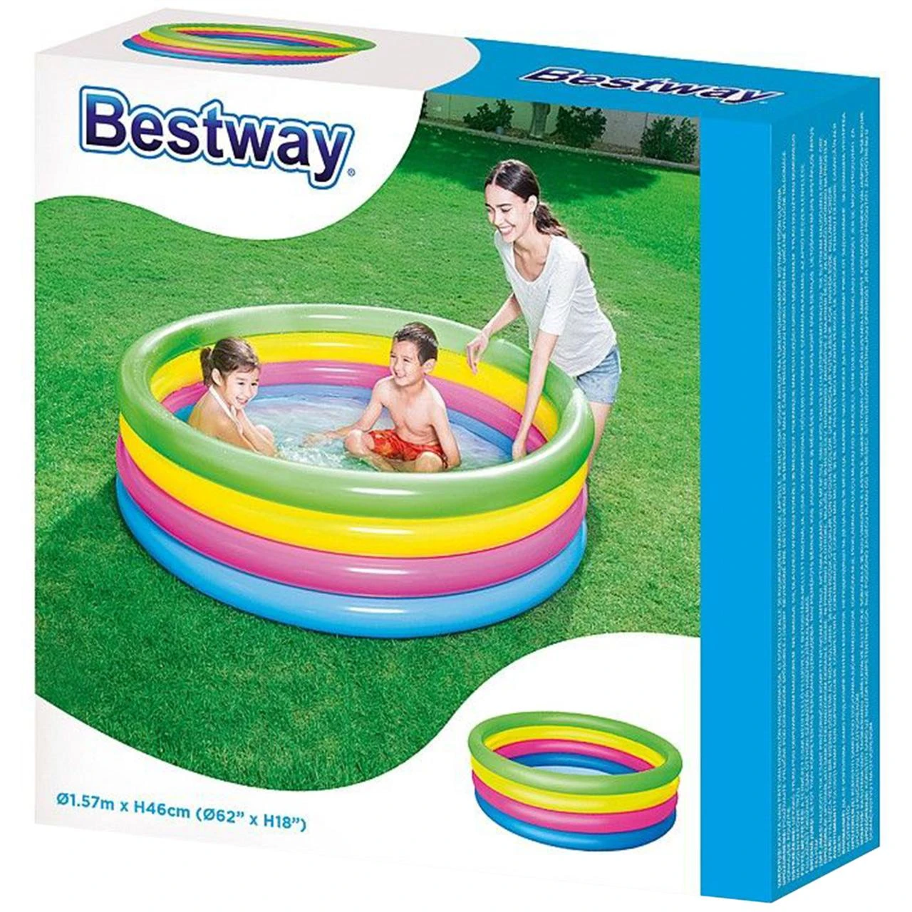 Pripučiamas baseinas Bestway Rainbow 157 cm x 46 cm, 51117
