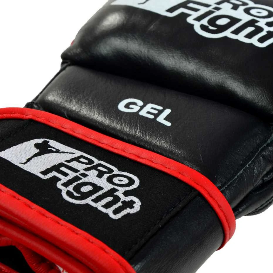 MMA pirštinės Profight odinės, juoda