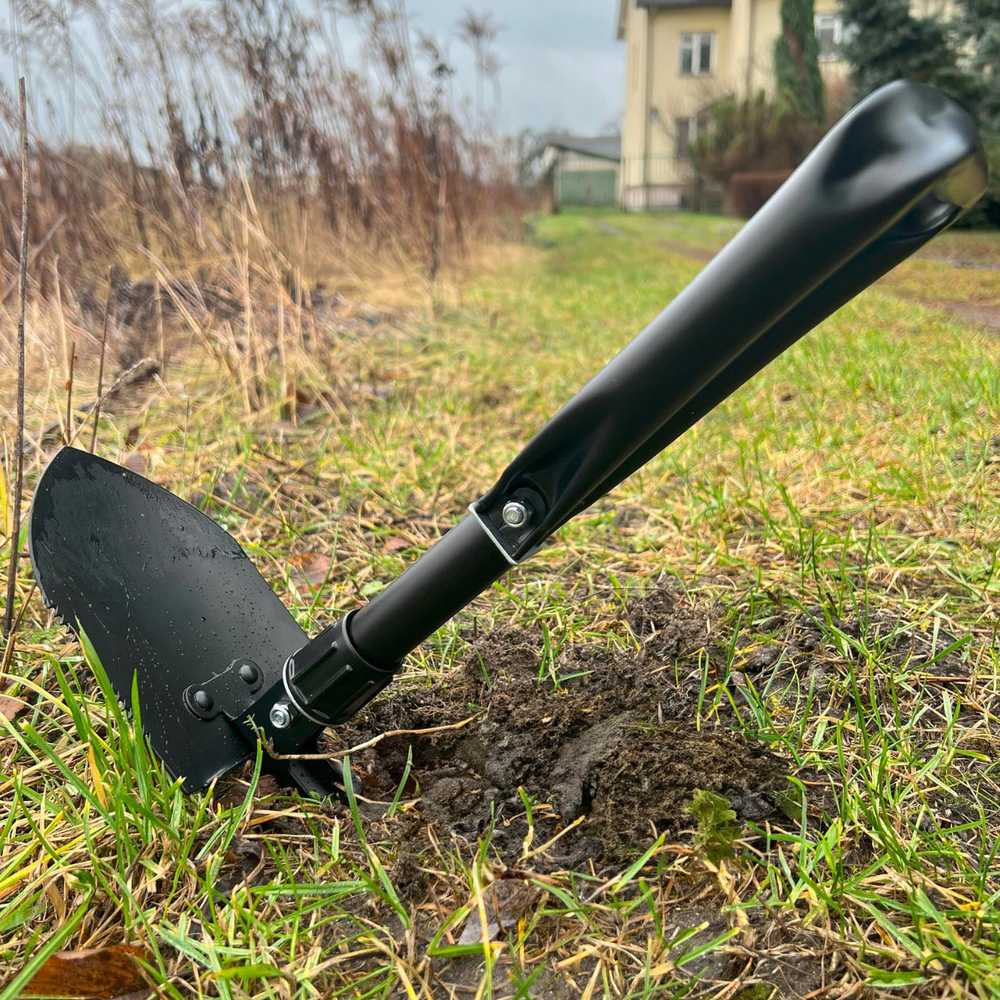 Sulankstomas turistinis kastuvas Meteor, 46 cm, juodas
