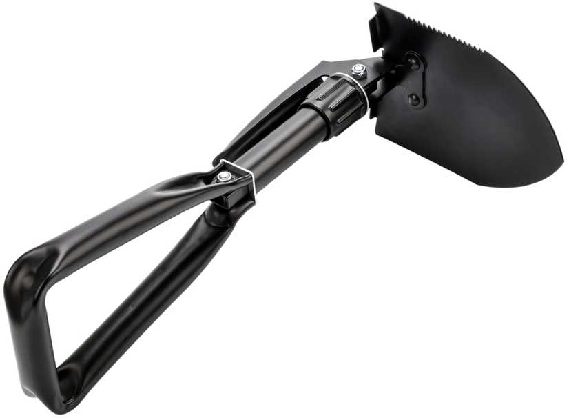 Sulankstomas turistinis kastuvas Meteor, 46 cm, juodas