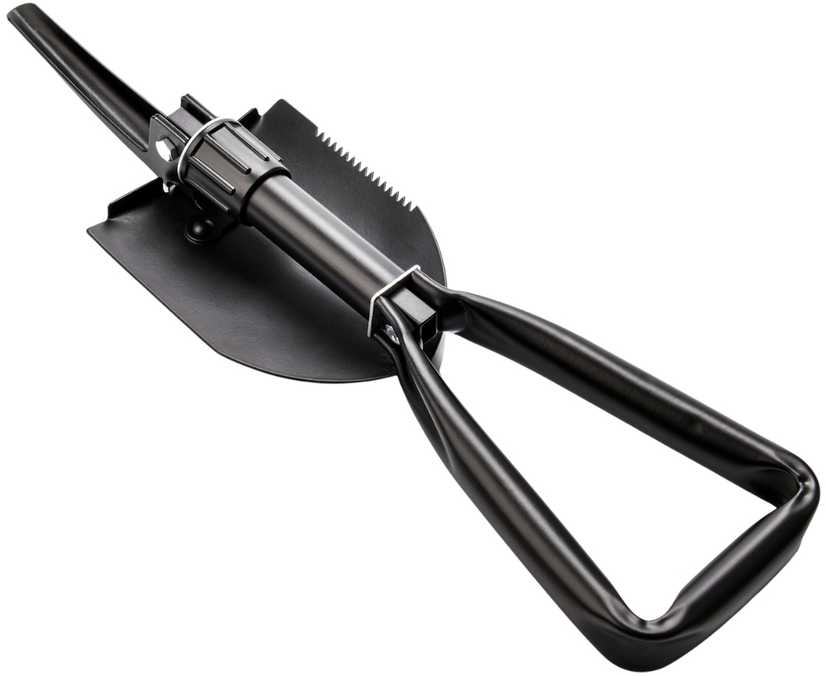 Sulankstomas turistinis kastuvas Meteor, 46 cm, juodas
