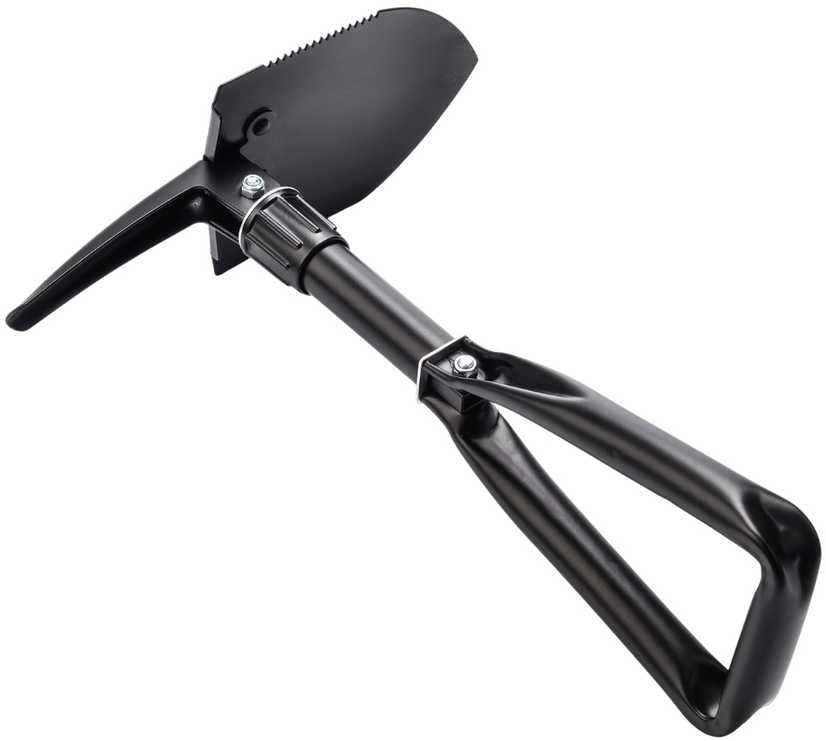Sulankstomas turistinis kastuvas Meteor, 46 cm, juodas