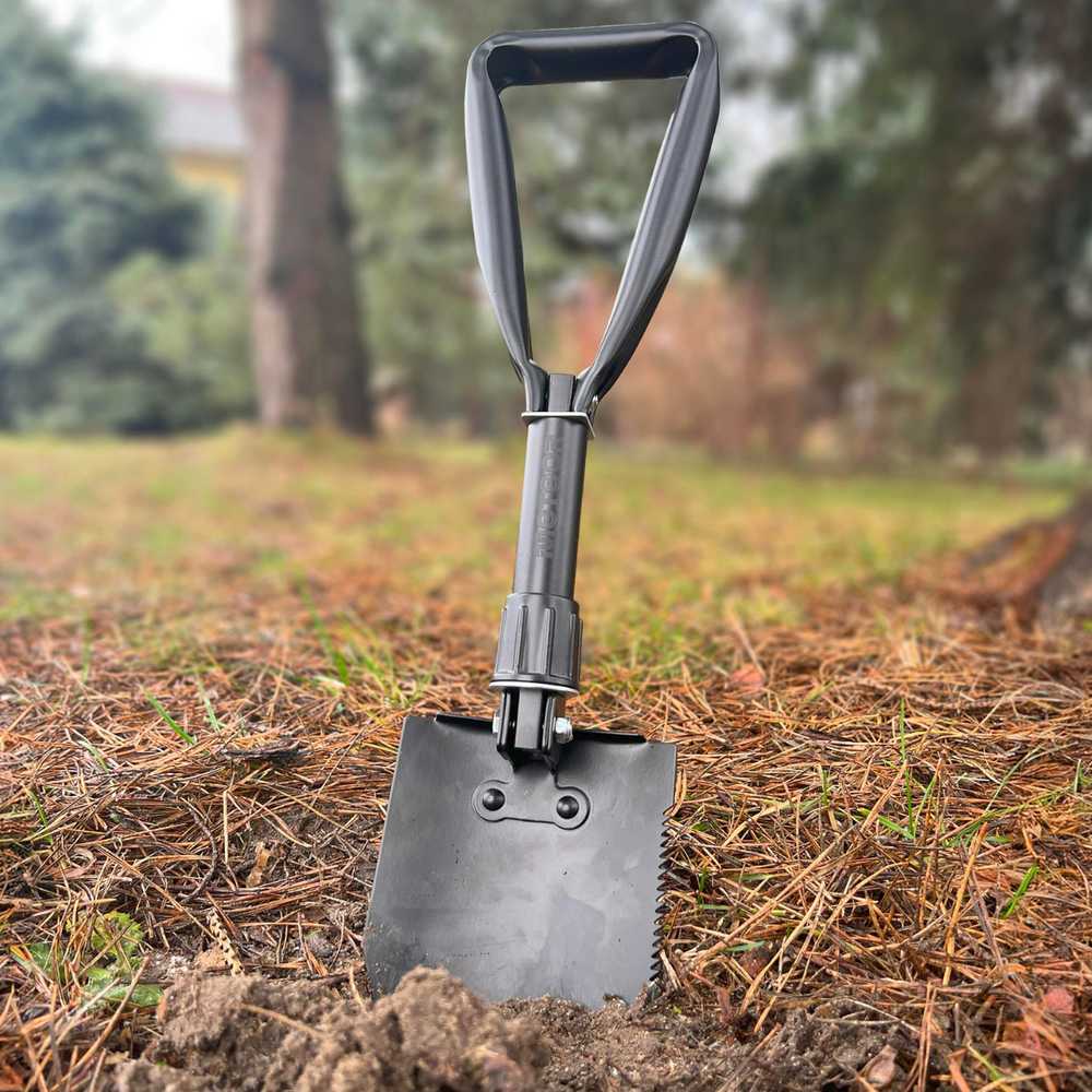 Sulankstomas turistinis kastuvas Meteor, 46 cm, juodas