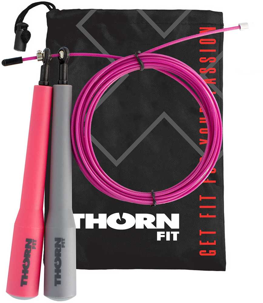 Skakanka Thorn Fit Speed Rope Lady szaro-rožinė
