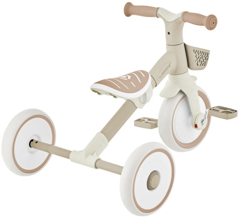 GLOBBER mokomasis triratukas Learning Trike, 2in1 Plus, kokosinis, 737-466