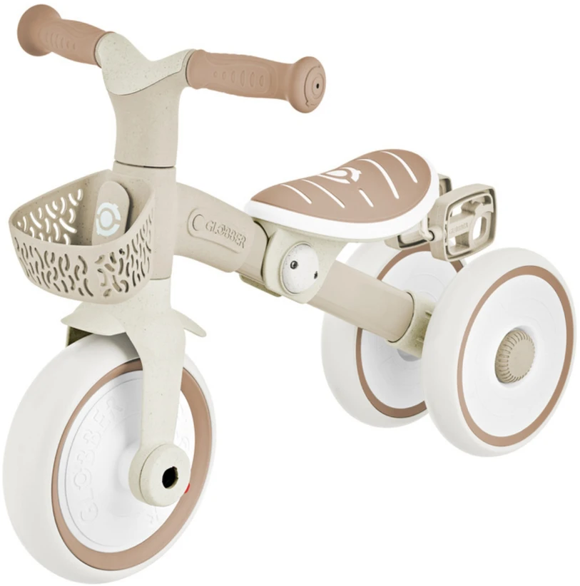GLOBBER mokomasis triratukas Learning Trike, 2in1 Plus, kokosinis, 737-466