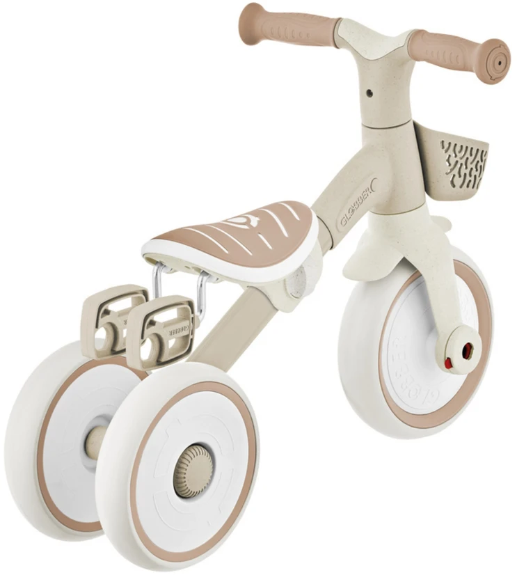 GLOBBER mokomasis triratukas Learning Trike, 2in1 Plus, kokosinis, 737-466