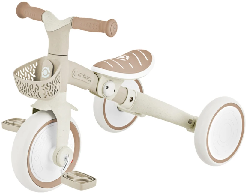 GLOBBER mokomasis triratukas Learning Trike, 3in1 Plus, kokosinis, 738-466