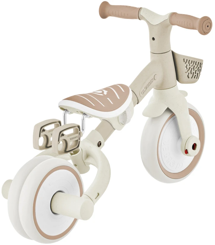 GLOBBER mokomasis triratukas Learning Trike, 3in1 Plus, kokosinis, 738-466