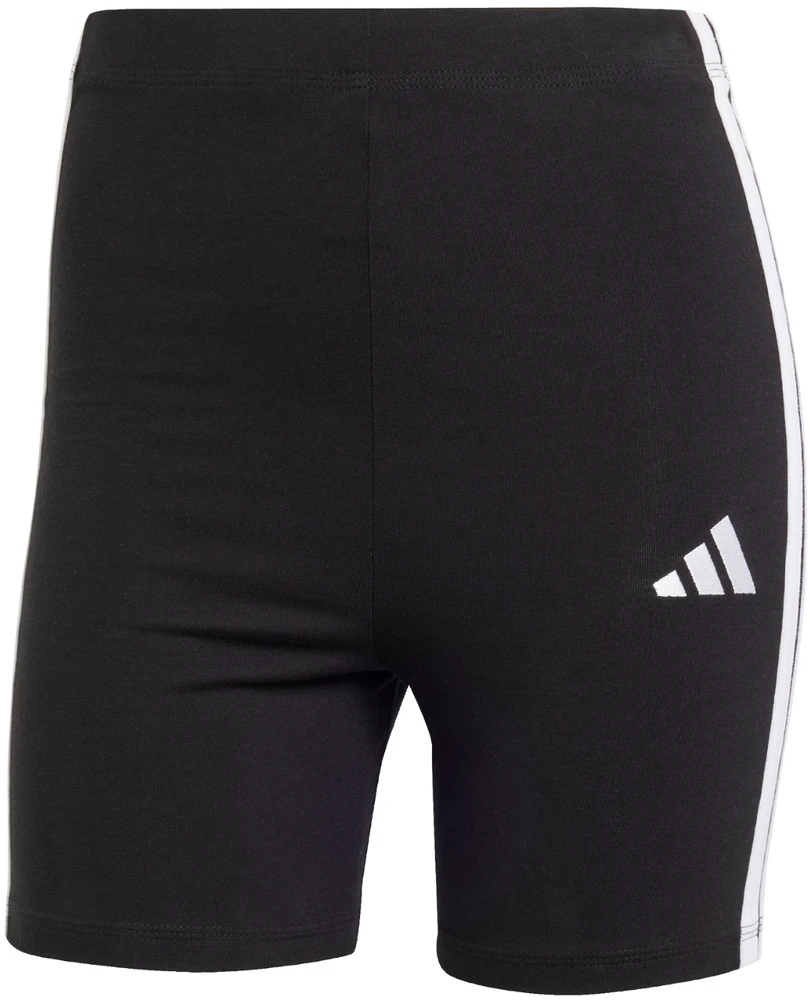 Moteriški adidas Essentials 3 juostelių baikerių šortai su aukštu liemeniu, juodi, JE1223 (2XL)