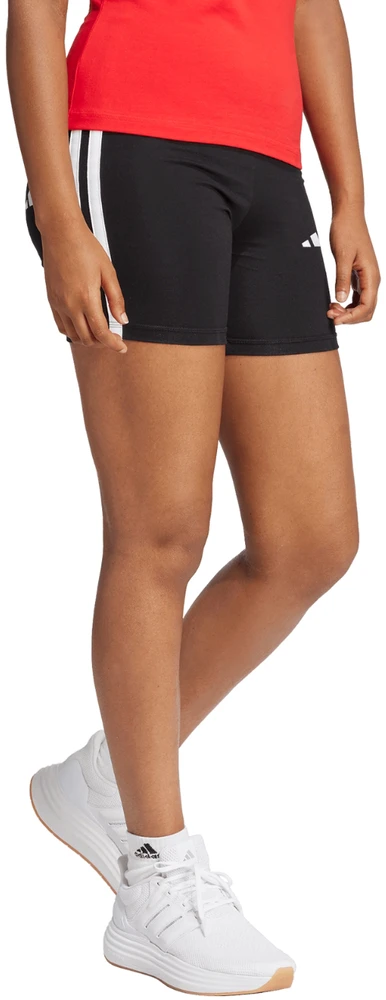 Moteriški adidas Essentials 3 juostelių baikerių šortai su aukštu liemeniu, juodi, JE1223 (2XL)
