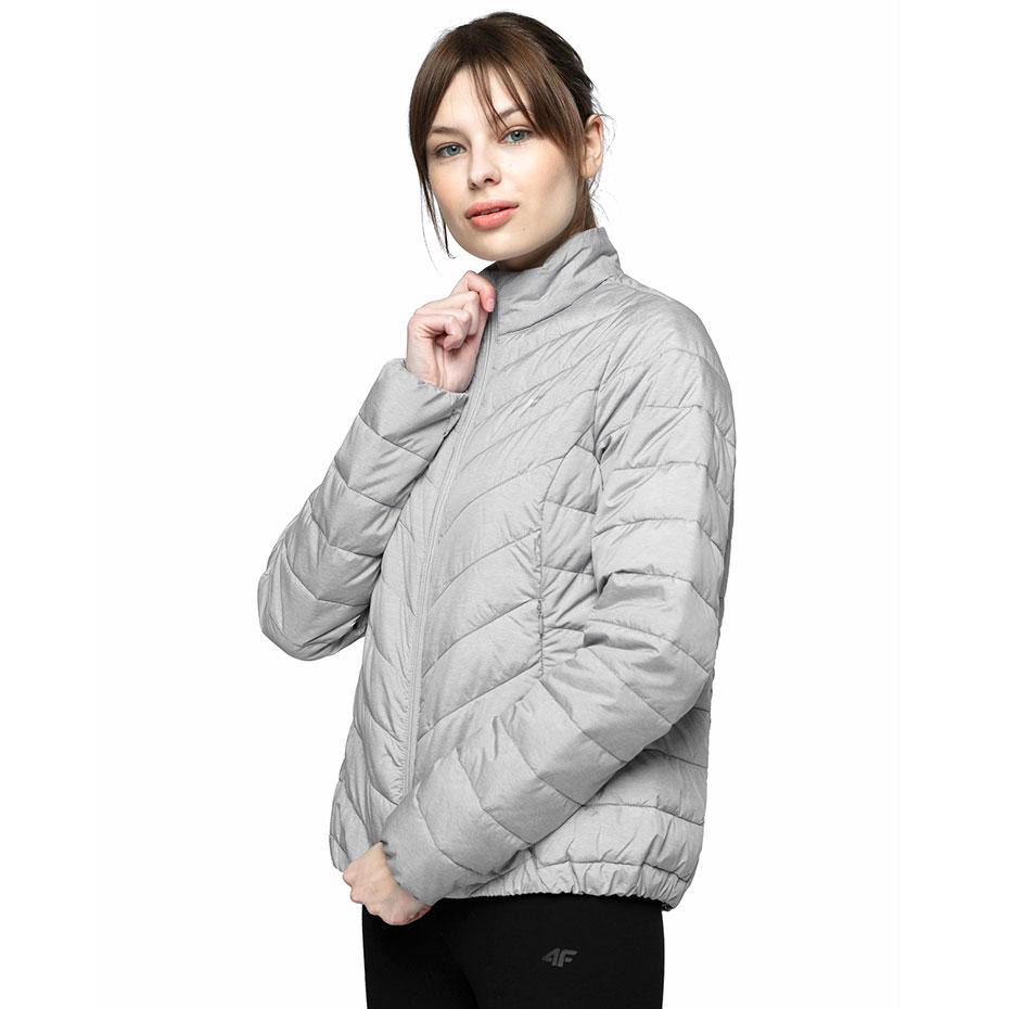 Moteriška striukė 4F chłodny šviesiai pilkas melanžas H4L21 KUDP003 27M (S)