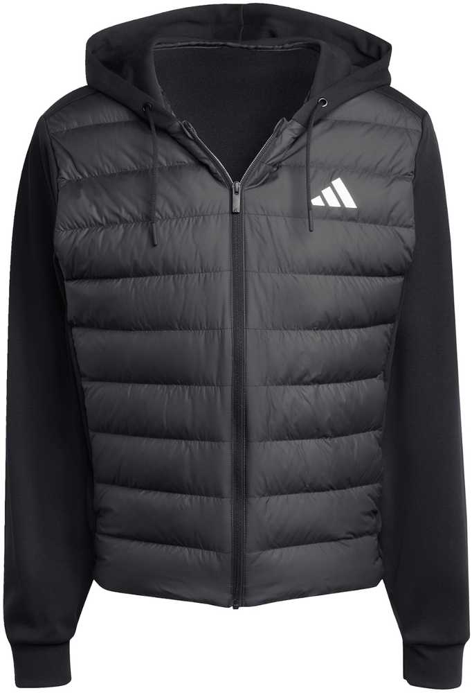 Vyriška adidas Essentials Climawarm hibridinė pūkinė striukė su gobtuvu, juoda KA5251